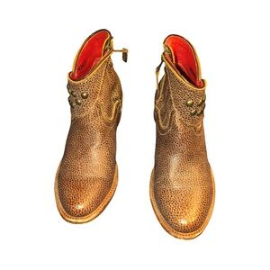 SPUNKY! Women’s Macie Bean Low Western Brown Ankle Boots Studded M3021 Sz 6 EUC!